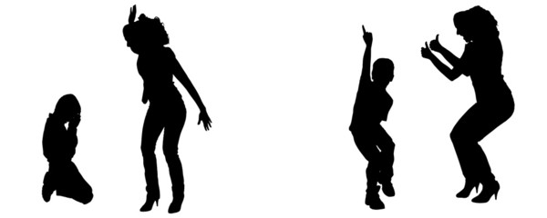 Vector silhouette of family.