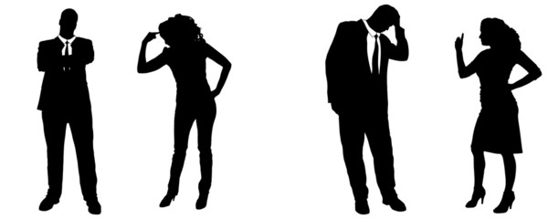 Vector silhouette of people.