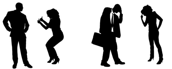 Vector silhouette of people.