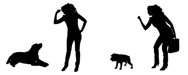 Vector silhouette of people.