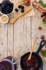 Blackberry jam, space for text