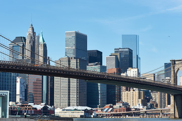 Brooklyn Bridge with lower Manhattan skyline