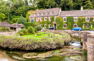 Country in the Cotswold village of Bibury, England