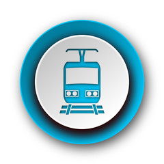 train blue modern web icon on white background