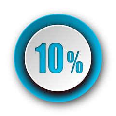 10 percent blue modern web icon on white background