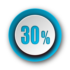 30 percent blue modern web icon on white background