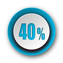40 percent blue modern web icon on white background
