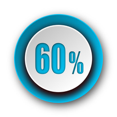 60 percent blue modern web icon on white background
