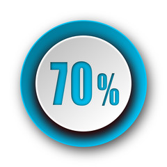 70 percent blue modern web icon on white background