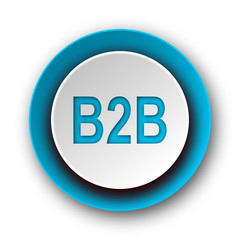 b2b blue modern web icon on white background