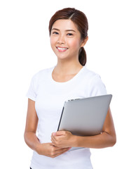 Asian woman with laptop