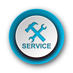 service blue modern web icon on white background
