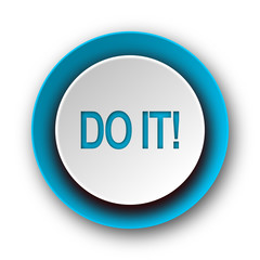 do it blue modern web icon on white background