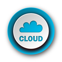 cloud blue modern web icon on white background