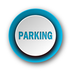 parking blue modern web icon on white background