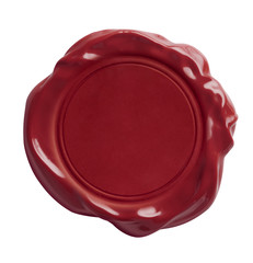 red wax seal isolated with clipping path included - obrazy, fototapety, plakaty