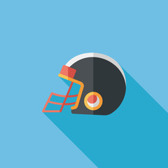 american football helmet flat icon with long shadow,eps10