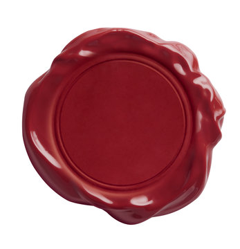 red wax seal isolated with clipping path included