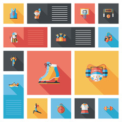 sport flat ui bakcground set, eps10