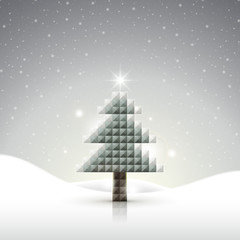 abstract glossy mosaic Christmas tree