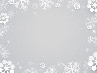 Christmas greeting card with paper snowflake