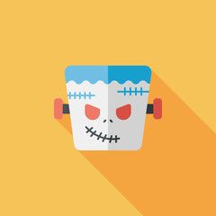 Frankenstein flat icon with long shadow,eps10