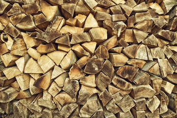 Firewood logs stacked