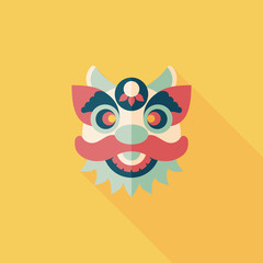 Chinese New Year flat icon with long shadow,eps10,The dragon and