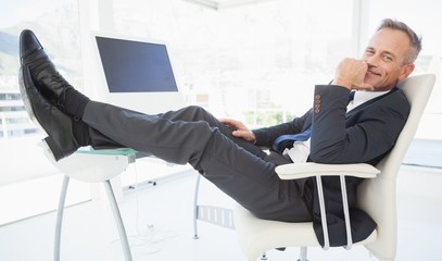 Relaxing businessman enjoy his day