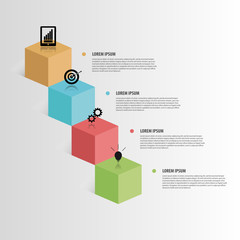 infographic element. 3d cubes. vector
