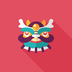 Chinese New Year flat icon with long shadow,eps10,The dragon and