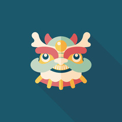Chinese New Year flat icon with long shadow,eps10,The dragon and