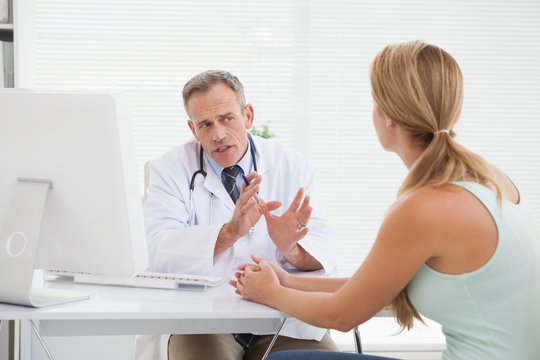 Doctor giving patients their test results