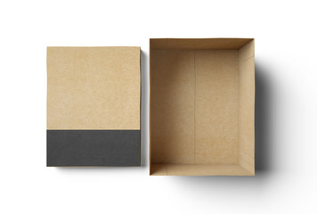 Empty isolated box with black strip
