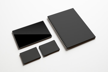 Set of branding elements and tablet