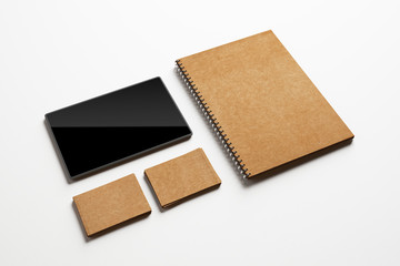 Set of branding elements on white background