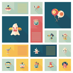 Halloween flat ui background set