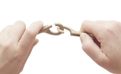 rope fight, fight of two hands pulling rope to each other