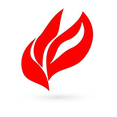 Obraz premium Icon of red fire. Raster