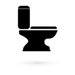 Icon black toilet. Raster