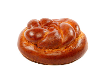 Bread loaf isolated on white background.