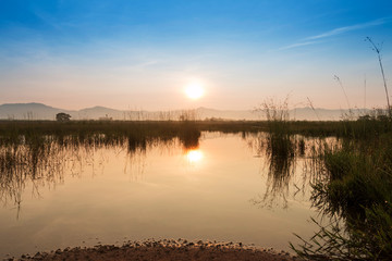 sun and  clouds in the  sky