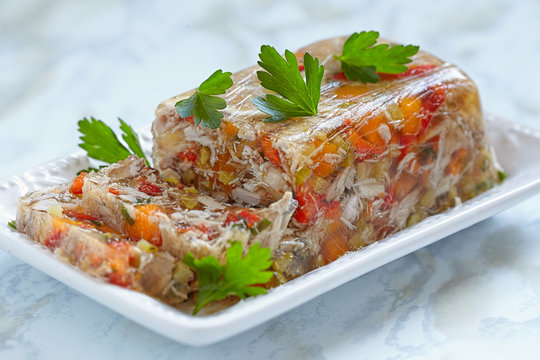 Rabbit galantine with vegetables