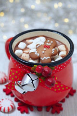 Hot chocolate and marshmallows