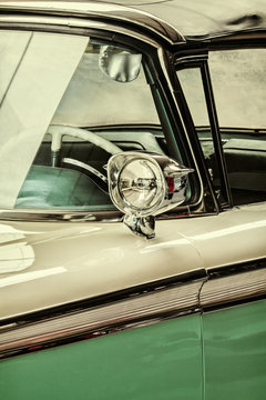 Retro styled detail of a vintage car