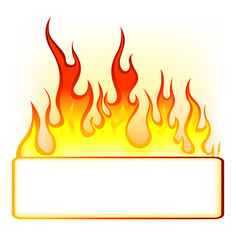 Burn flame fire with blank space for the text
