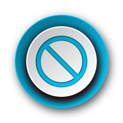 access denied blue modern web icon on white background