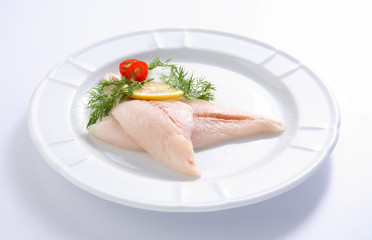 Fresh crude fish fillet