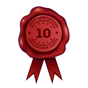 Happy Ten Year Anniversary Wax Seal