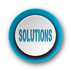 solutions blue modern web icon on white background